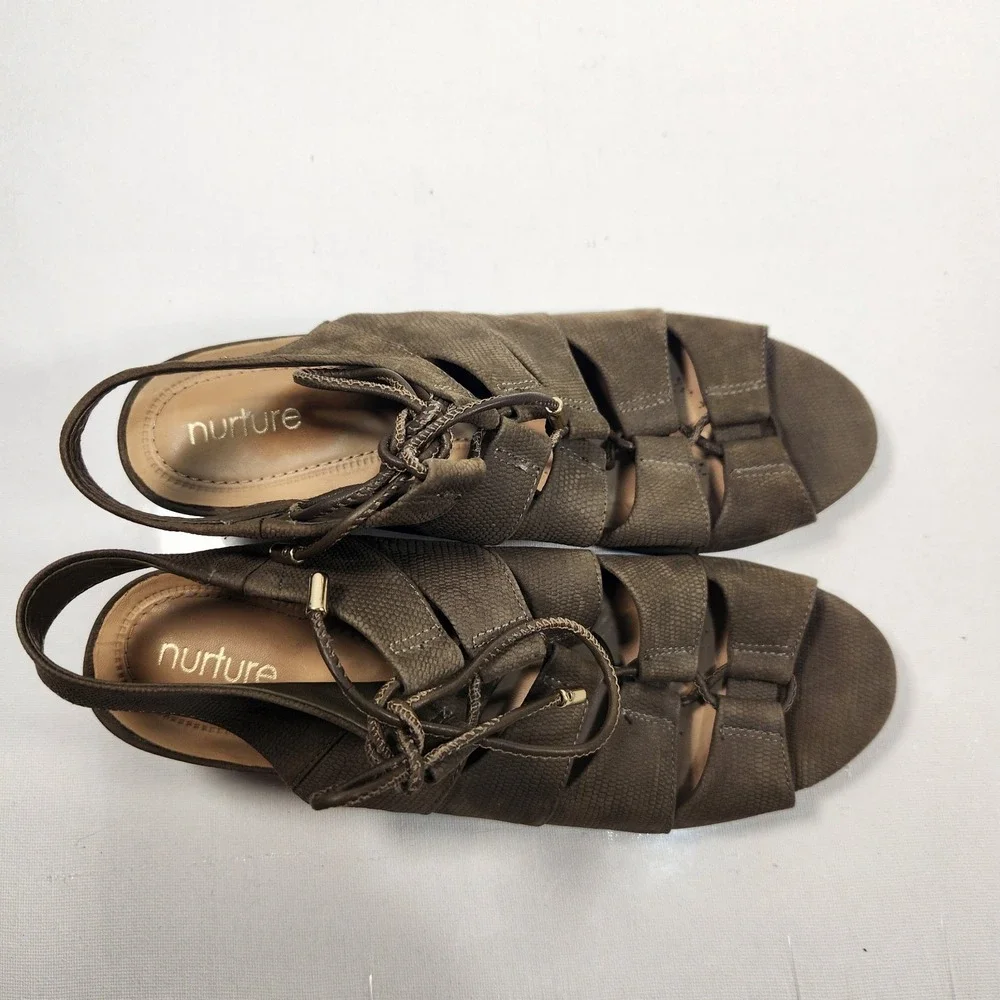 Nurture‎ Bellamy Womens Leather Sandals Size 8.5 Brown